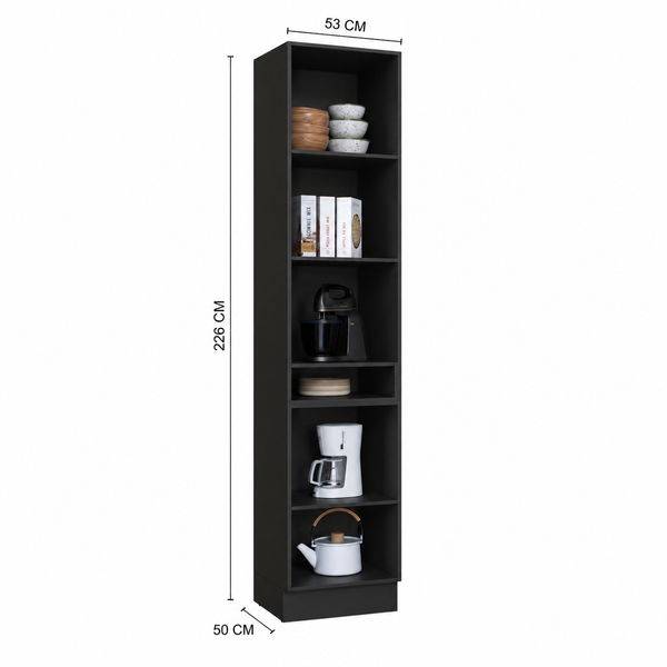 Mueble Cocina Despensa 2P Vidrio 50 cm Delta Gris
