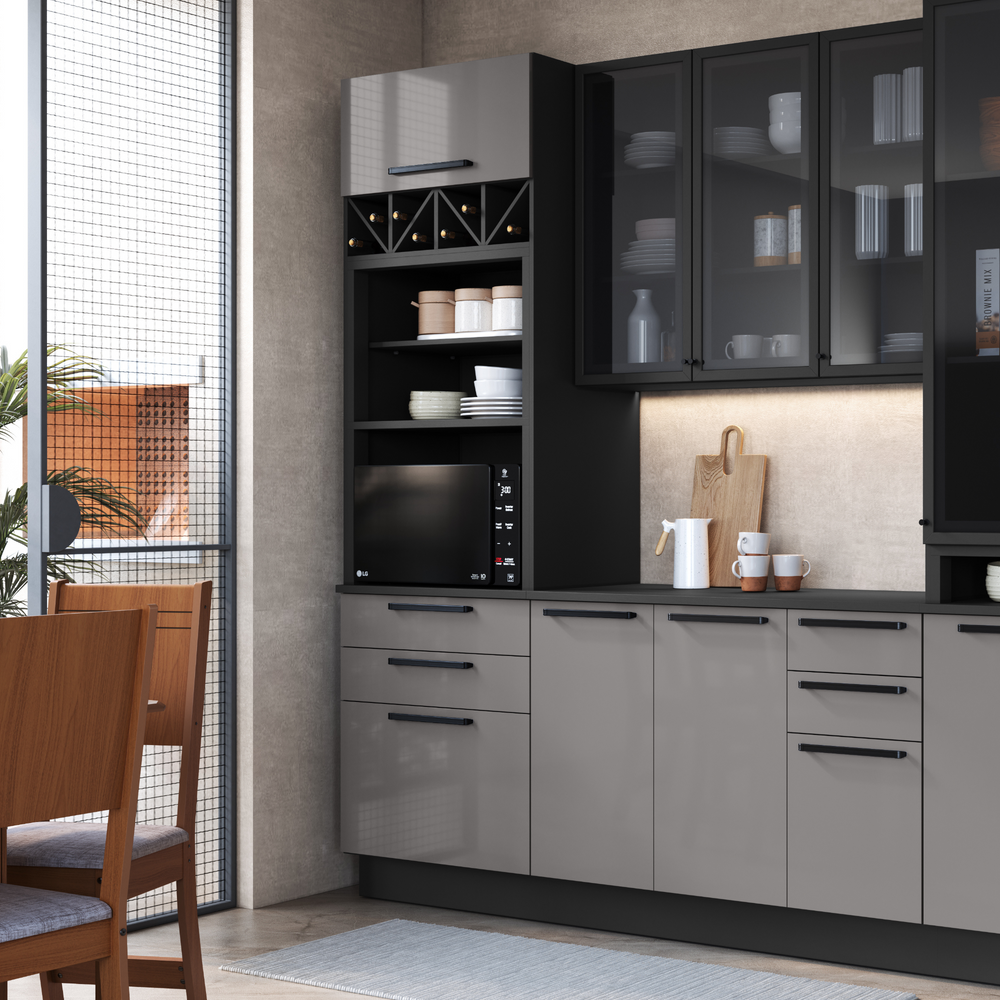 Mueble Cocina Torre Microondas 70 cm Delta Gris