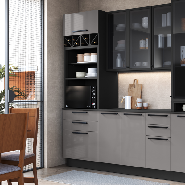 Mueble Cocina Torre Microondas 70 cm Delta Gris