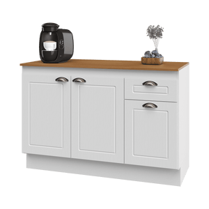 Mueble Cocina Base 3 Pta. 1 Caj. 120 cm ECO Blanco/Café