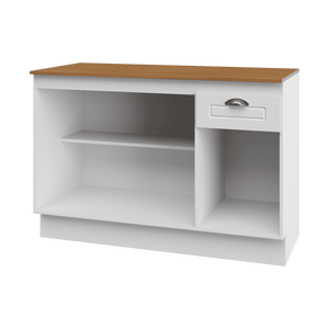 Mueble Cocina Base 3 Pta. 1 Caj. 120 cm ECO Blanco/Café