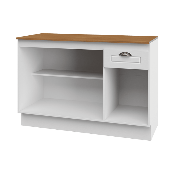 Mueble Cocina Base 3 Pta. 1 Caj. 120 cm ECO Blanco/Café