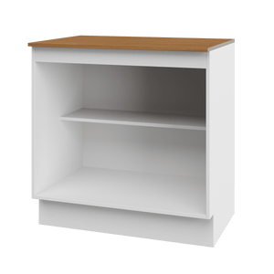 Mueble Cocina Base 2P 80 cm ECO Blanco/Café