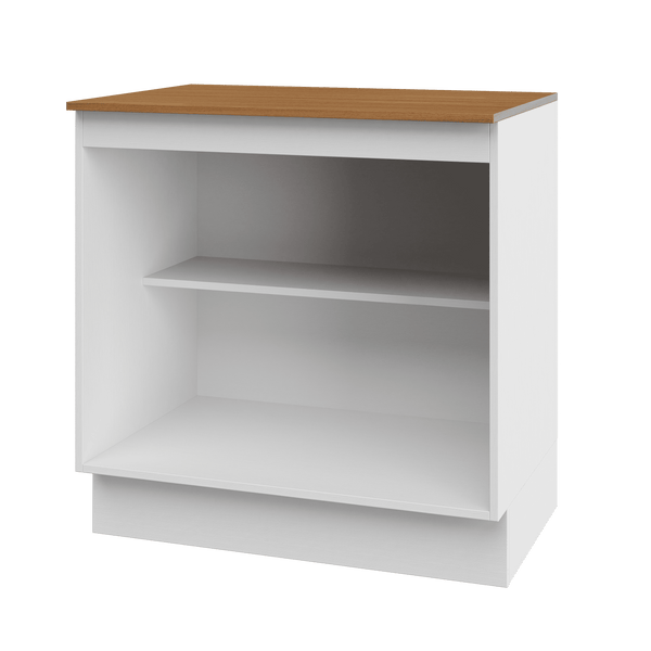 Mueble Cocina Base 2P 80 cm ECO Blanco/Café