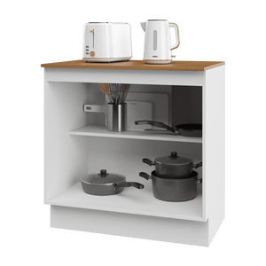 Mueble Cocina Base 2P 80 cm ECO Blanco/Café