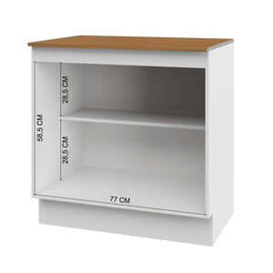 Mueble Cocina Base 2P 80 cm ECO Blanco/Café