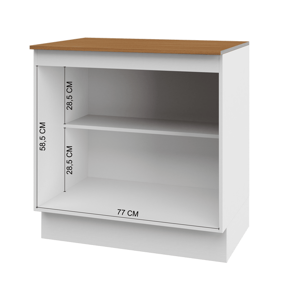Mueble Cocina Base 2P 80 cm ECO Blanco/Café