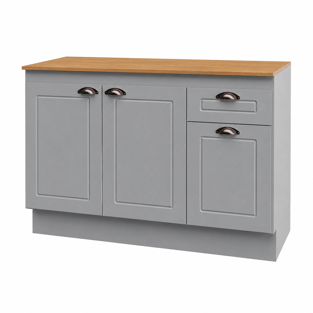 Mueble Cocina Base 3 Pta. 1 Caj. 120 cm ECO Gris/Café