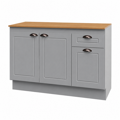Mueble Cocina Base 3 Pta. 1 Caj. 120 cm ECO Gris/Café