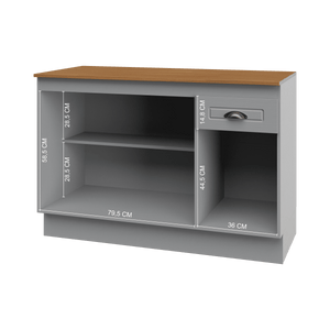 Mueble Cocina Base 3 Pta. 1 Caj. 120 cm ECO Gris/Café