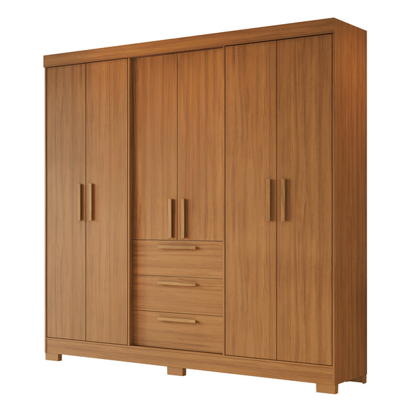 Closet Mara 6 Puertas 3 Cajones Café