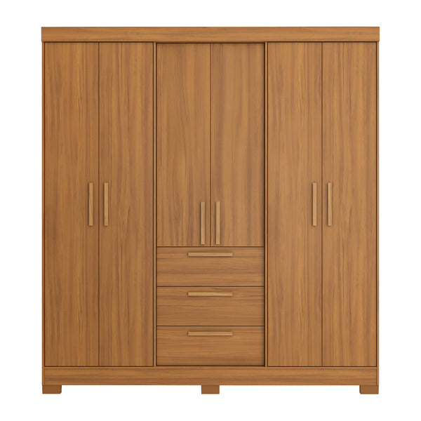 Closet Mara 6 Puertas 3 Cajones Café