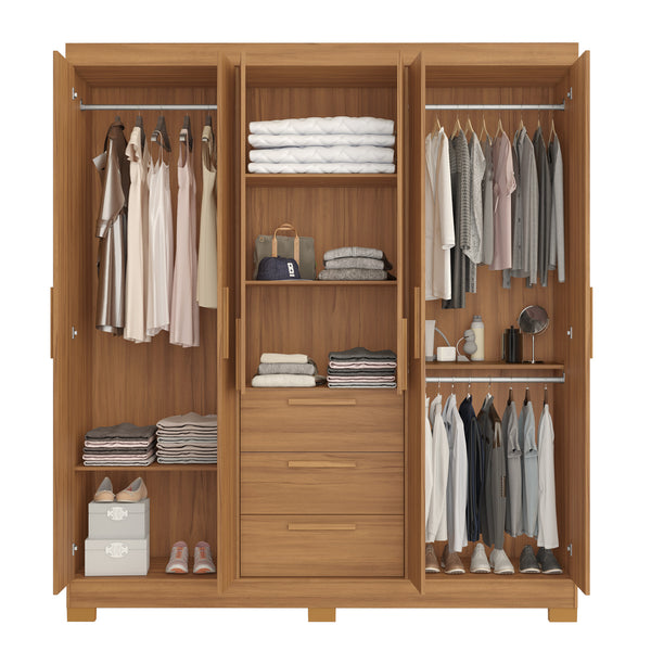 Closet Mara 6 Puertas 3 Cajones Café