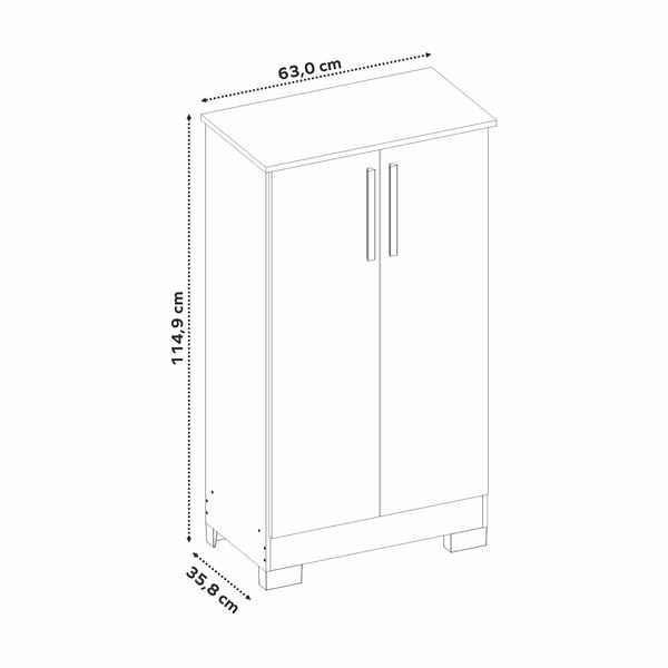 Zapatera Alaska 2 Puertas Off white/Café