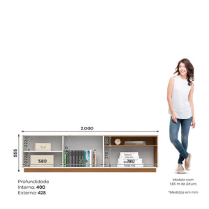 Rack Tv 75" Auryn Off white/Canela