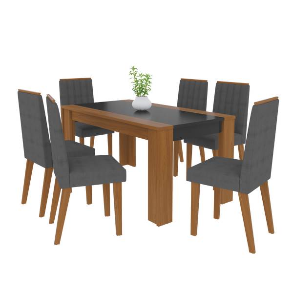 Juego Comedor Dante 6 Sillas Grafito