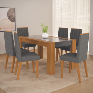 Juego Comedor Dante 6 Sillas Grafito