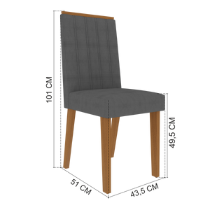 Juego Comedor Dante 6 Sillas Grafito
