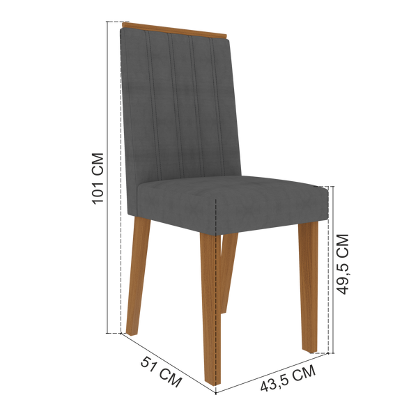 Juego Comedor Dante 6 Sillas Grafito