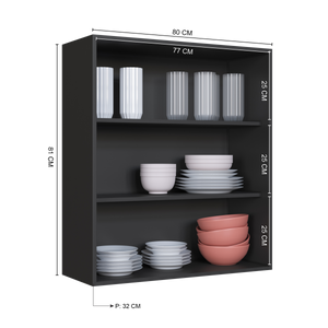Mueble Cocina Aéreo 2P 80 cm Delta Gris