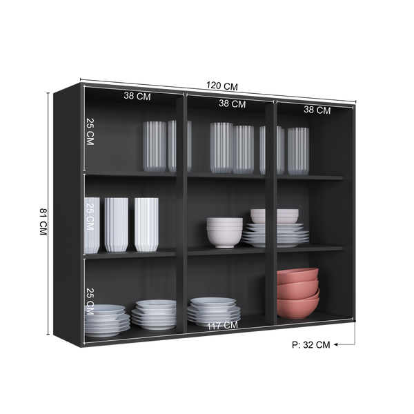 Mueble Cocina Aéreo 3P 120 cm Delta Gris