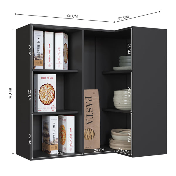 Mueble Cocina Aéreo Esquinero Delta Gris
