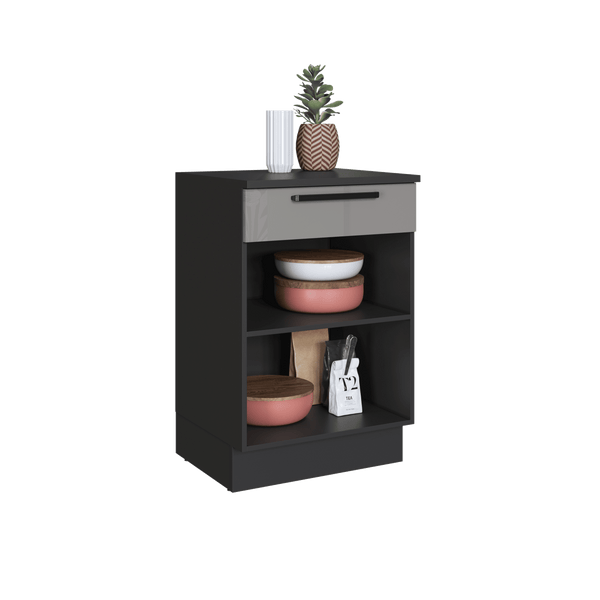 Mueble Cocina Base 1 Pta. 1 Caj. 60 cm Delta Gris
