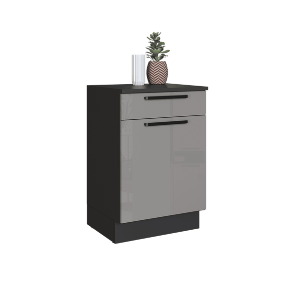 Mueble Cocina Base 1 Pta. 1 Caj. 60 cm Delta Gris