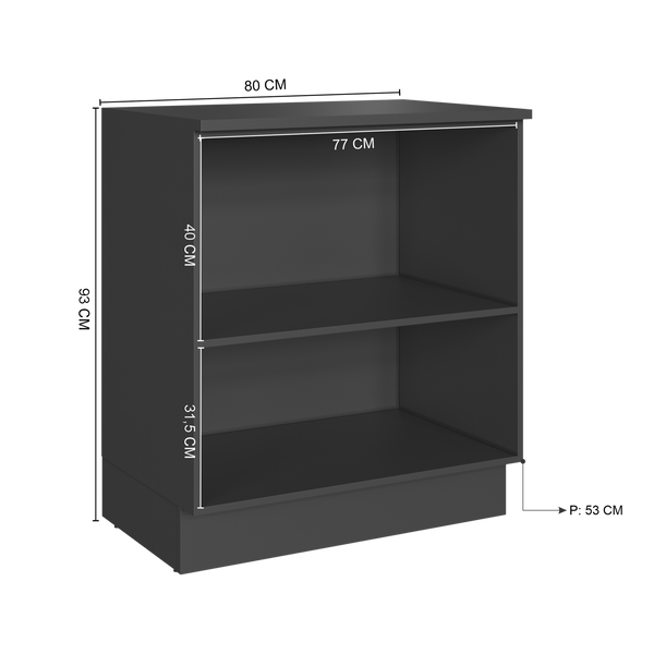 Mueble Cocina Base 2P 80 cm Delta Gris
