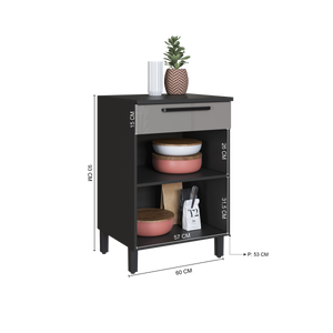 Mueble Cocina Base 1 Pta. 1 Caj. 60 cm Delta Gris