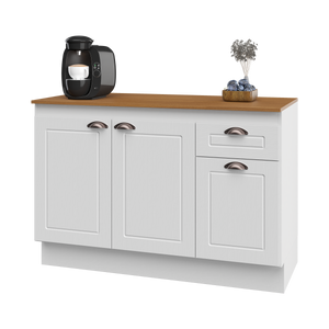 Mueble Cocina Base 3 Pta. 1 Caj. 120 cm ECO Blanco/Café