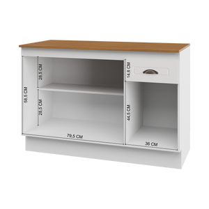 Mueble Cocina Base 3 Pta. 1 Caj. 120 cm ECO Blanco/Café
