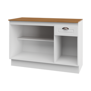 Mueble Cocina Base 3 Pta. 1 Caj. 120 cm ECO Blanco/Café