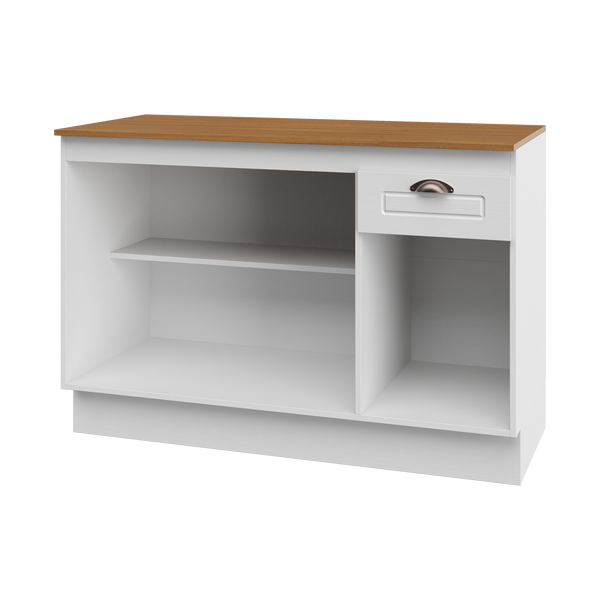Mueble Cocina Base 3 Pta. 1 Caj. 120 cm ECO Blanco/Café