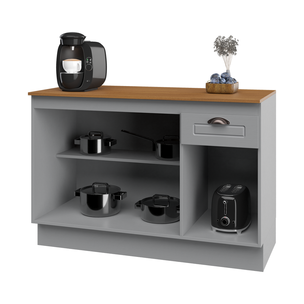 Mueble Cocina Base 3 Pta. 1 Caj. 120 cm ECO Gris/Café