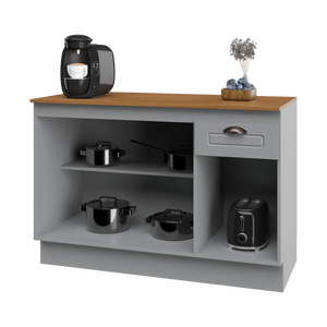 Mueble Cocina Base 3 Pta. 1 Caj. 120 cm ECO Gris/Café