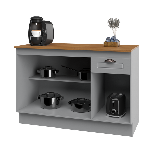 Mueble Cocina Base 3 Pta. 1 Caj. 120 cm ECO Gris/Café