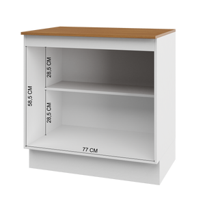 Mueble Cocina Base 2P 80 cm ECO Blanco/Café