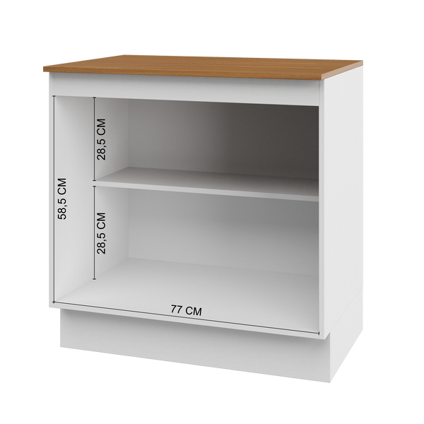 Mueble Cocina Base 2P 80 cm ECO Blanco/Café