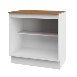 Mueble Cocina Base 2P 80 cm ECO Blanco/Café