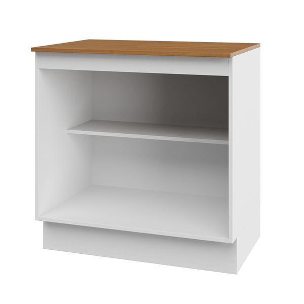 Mueble Cocina Base 2P 80 cm ECO Blanco/Café
