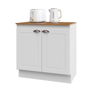 Mueble Cocina Base 2P 80 cm ECO Blanco/Café