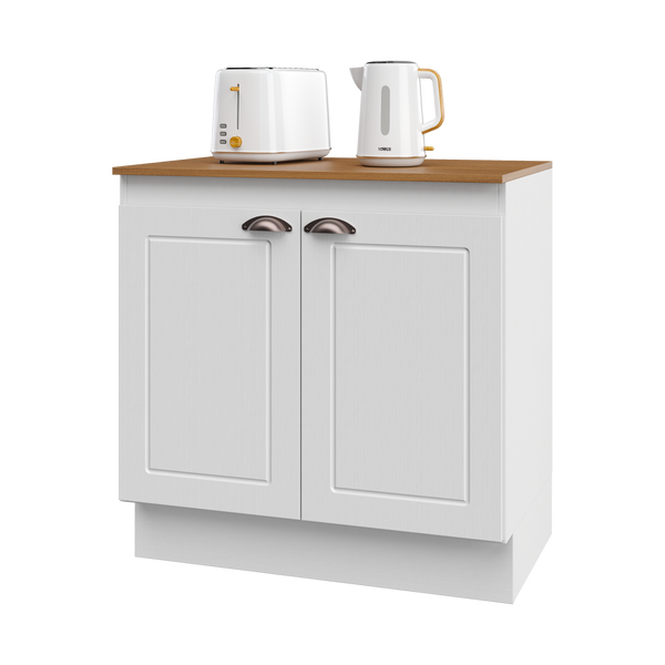 Mueble Cocina Base 2P 80 cm ECO Blanco/Café