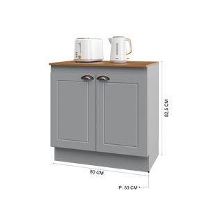 Mueble Cocina Base 2P 80 cm ECO Gris/Café