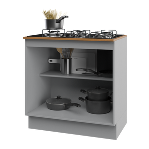 Mueble Cocina Base 2P 80 cm ECO Gris/Café