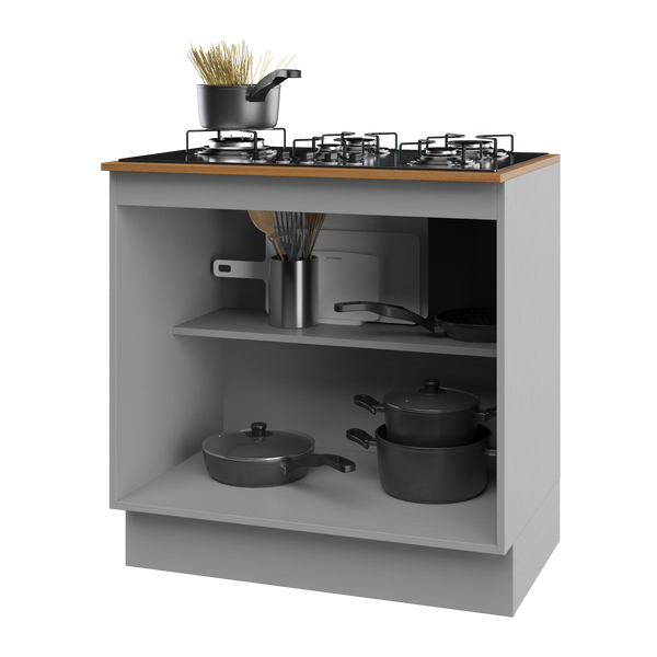 Mueble Cocina Base 2P 80 cm ECO Gris/Café