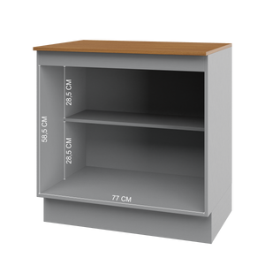 Mueble Cocina Base 2P 80 cm ECO Gris/Café