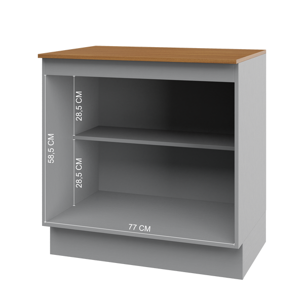 Mueble Cocina Base 2P 80 cm ECO Gris/Café