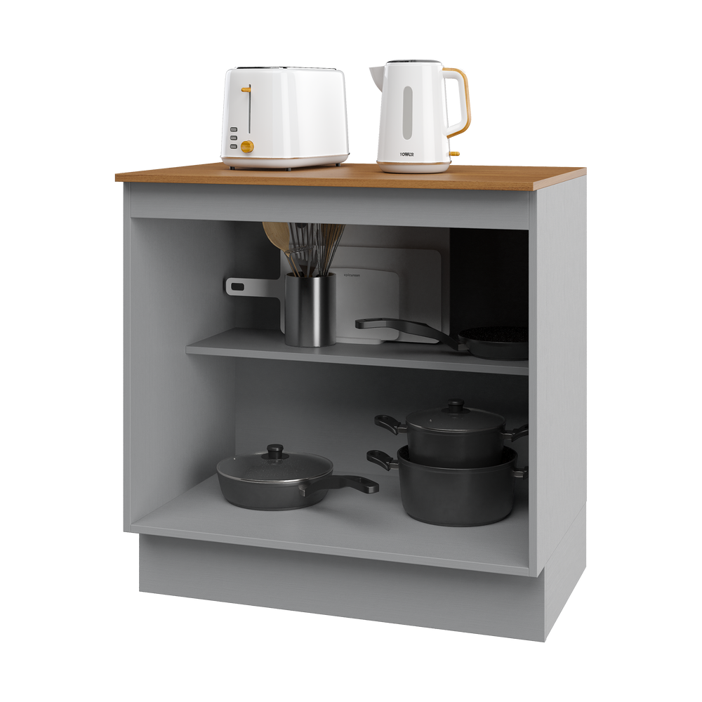 Mueble Cocina Base 2P 80 cm ECO Gris/Café