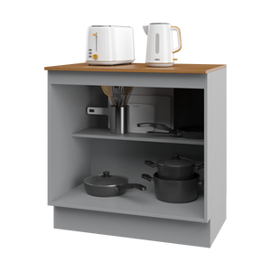 Mueble Cocina Base 2P 80 cm ECO Gris/Café